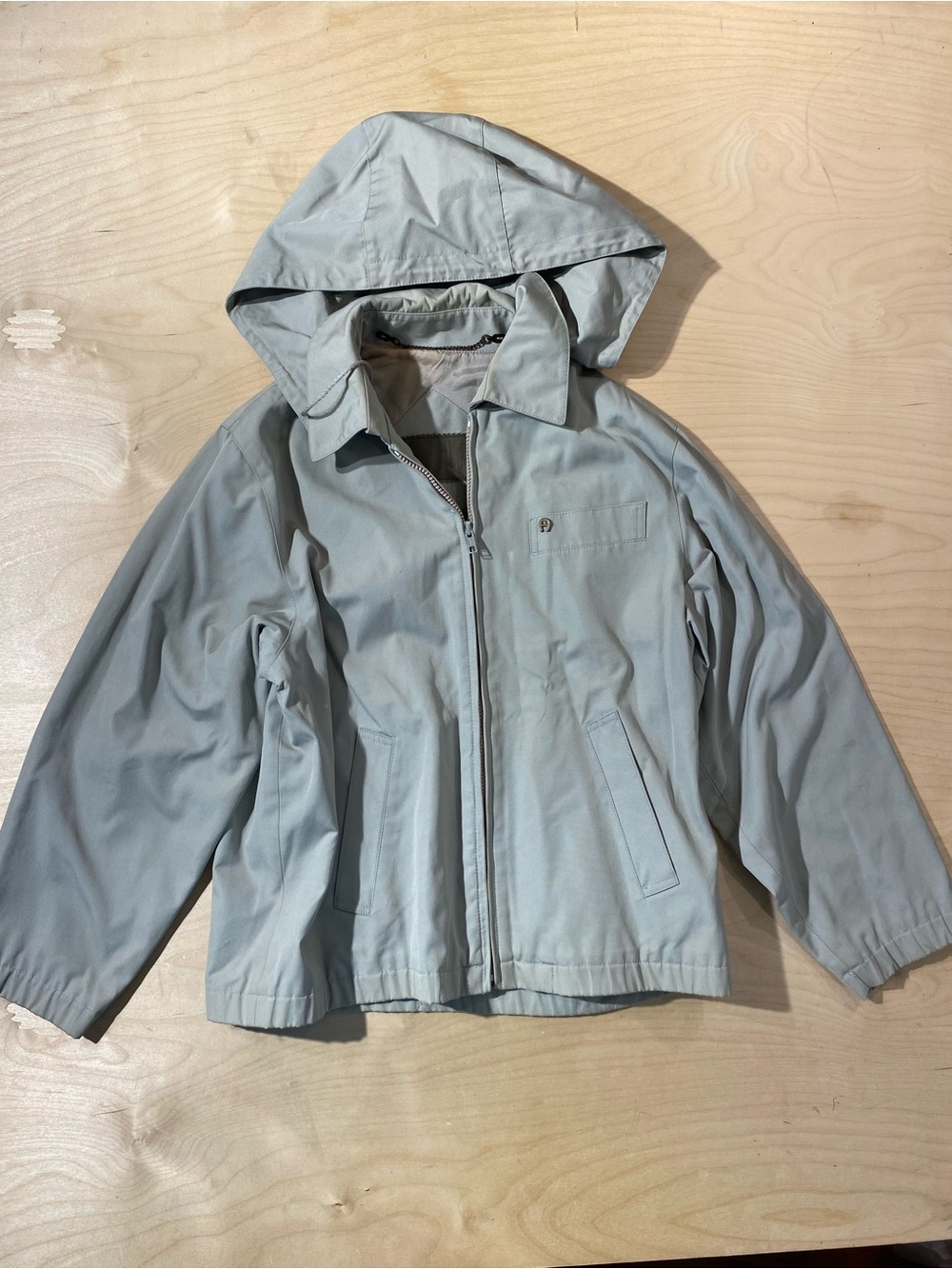 Etienne Aigner Light Gray Hooded Jacket size 4 (SB)